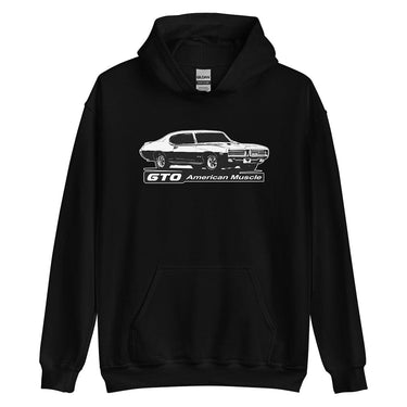 1969 GTO Hoodie From Aggressive Thread Muscle Car Apparel - color black